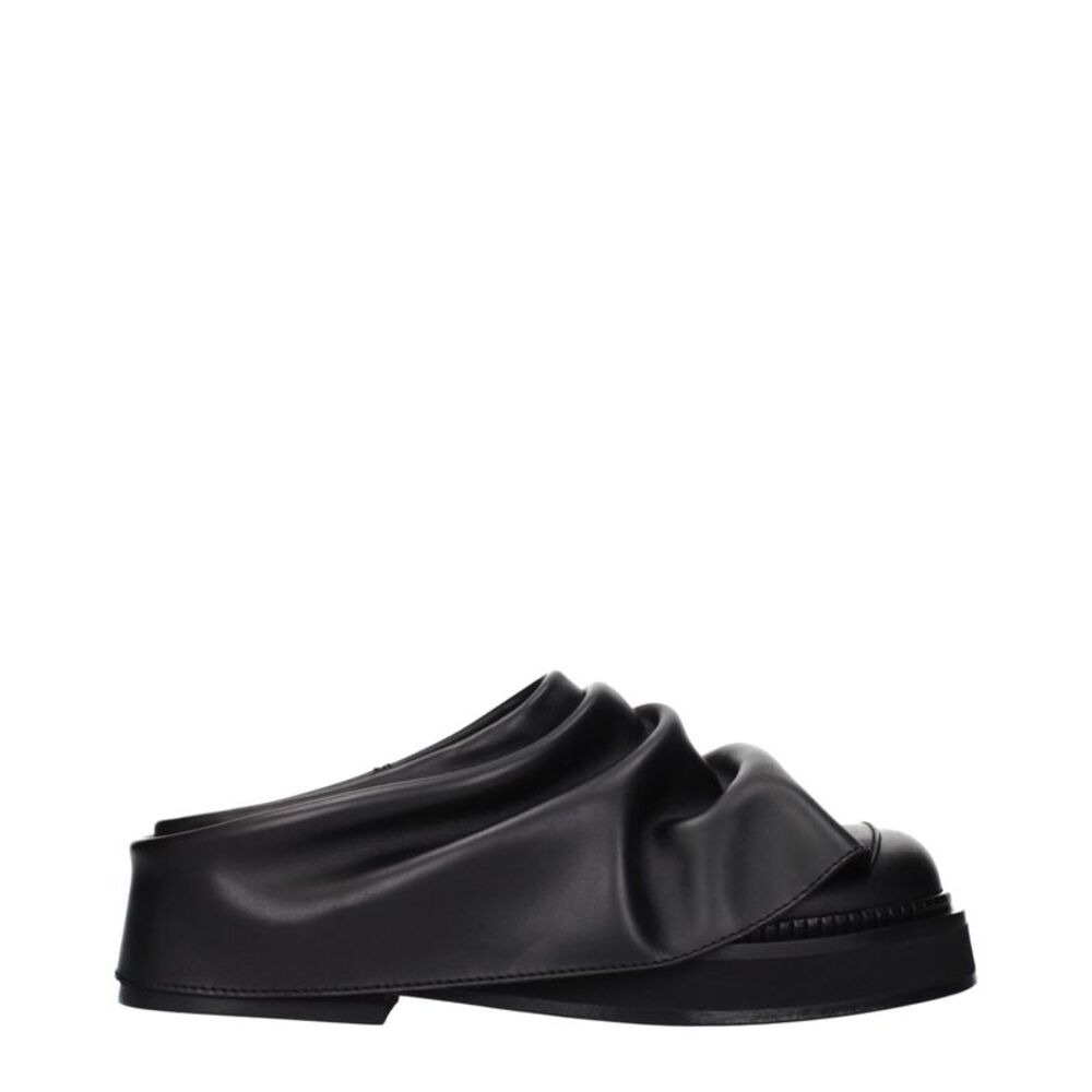 The Attico Black Leather Women's Slippers